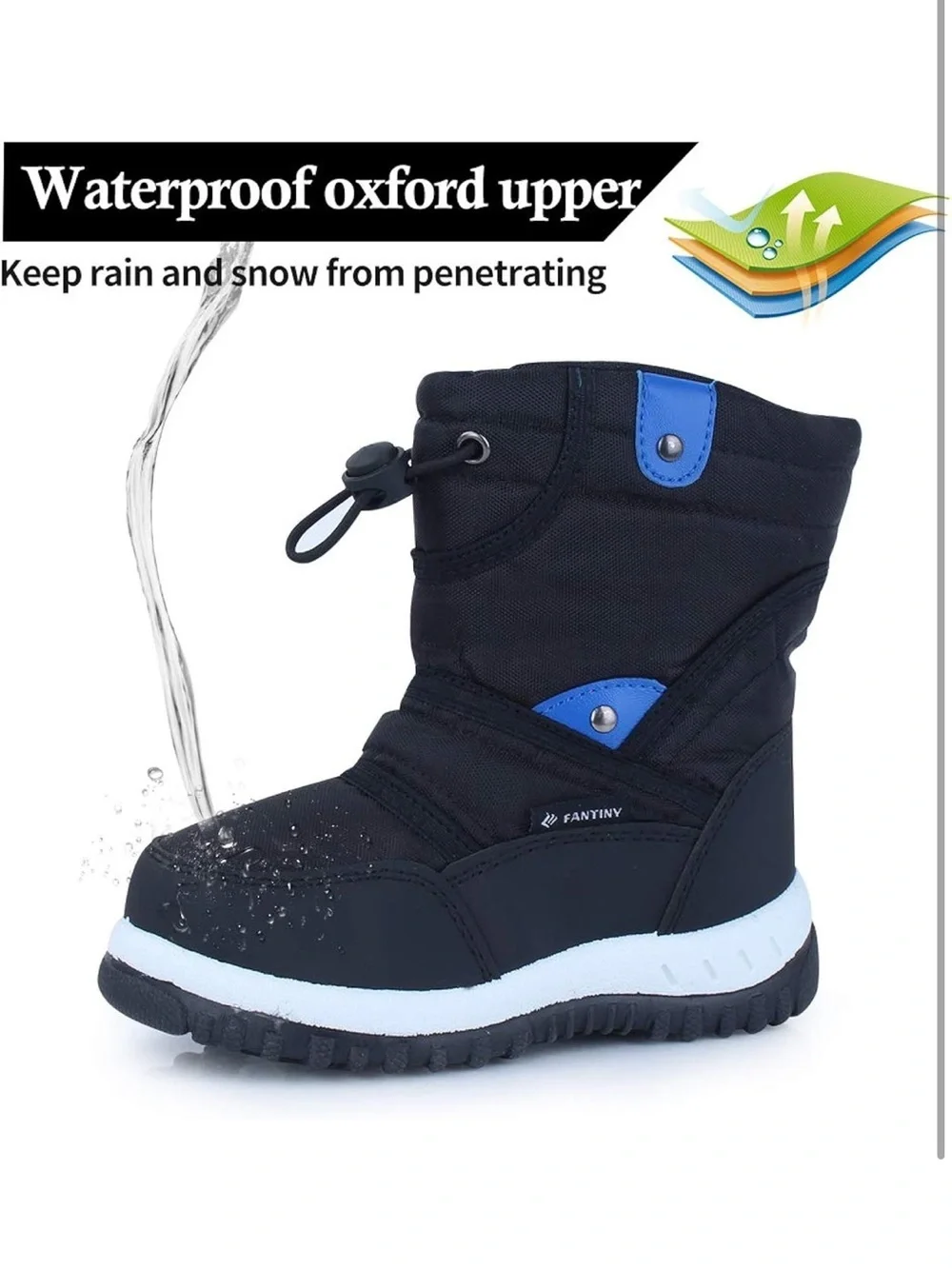 EQUICK Boys Girls Toddler Snow Boots Waterproof Lightweight 23 1062/2